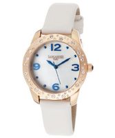 White Mother Of Pearl Dial White Silk/Genuine Leather