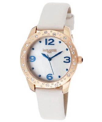 White Mother Of Pearl Dial White Silk/Genuine Leather
