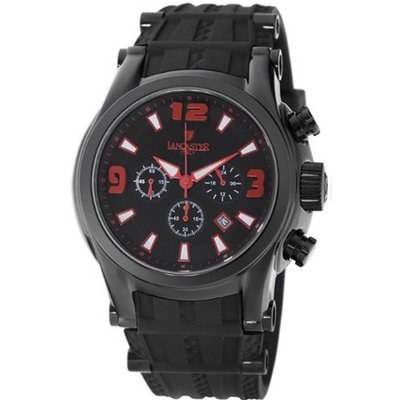 Lancaster Bongo Chronograph Black Dial Black Rubber OLA0548BK/NR/RS