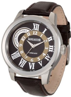 Lancaster Non Plus Ultra Black Textured Dial Leather