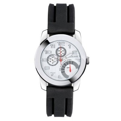 Lancaster Non Plus Ultra OLA0460SLSLNR 46 Stainless Steel Case Black Silicone Mineral Quartz