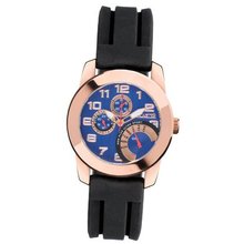 Lancaster Non Plus Ultra OLA0463BLRGNR 46 Stainless Steel Case Black Silicone Mineral Quartz