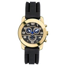 Lancaster Non Plus Ultra OLA0465NRYGNR 46 Gold Tone Case Black Silicone Mineral Quartz