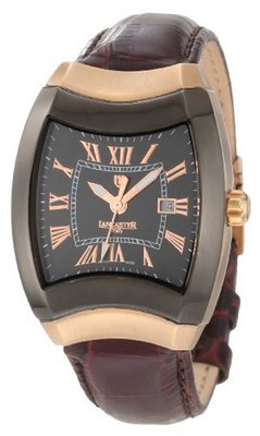 Lancaster OLA0341RB-NR-MR Black Dial Dark Brown Leather