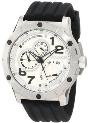 Lancaster OLA0368BN Silver Textured Dial Black Silicone