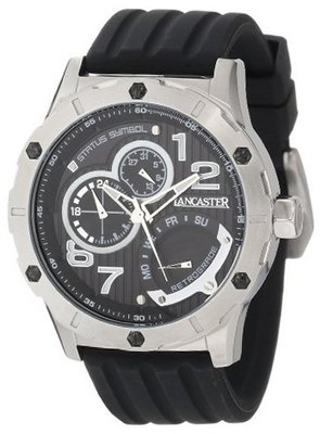 Lancaster OLA0368NR Black Textured Dial Black Silicone