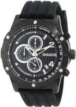 Lancaster OLA0372NR Chronograph Black Textured Dial Black Silicone