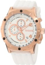 Lancaster OLA0373BN Chronograph Silver Textured Dial White Silicone