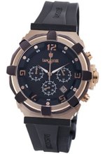 Lancaster OLA0440L/RG/NR/NR Robusto Chronograph Black Dial Rubber