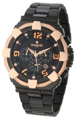Lancaster OLA0440MB-BK-NR Chronograph Black Dial Black Plated Stainless Steel