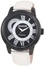 Lancaster OLA0446NR-SL-BN Non Plus Ultra Black Textured Dial White Leather
