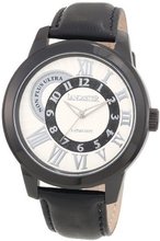 Lancaster OLA0446SL-NR-NR Non Plus Ultra Silver Textured Dial Black Leather