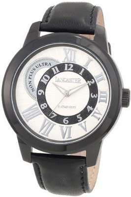 Lancaster OLA0446SL-NR-NR Non Plus Ultra Silver Textured Dial Black Leather