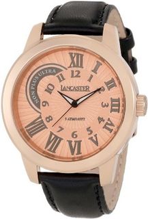 Lancaster OLA0447RG-NR-NR Non Plus Ultra Rose Textured Dial Black Leather