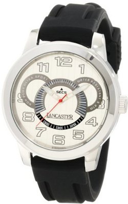 Lancaster OLA0456SL-NR-NR Non Plus Ultra Silver Textured Dial Black Silicone