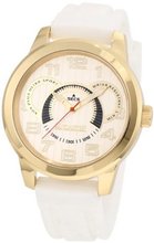 Lancaster OLA0457SL-YG-BN Non Plus Ultra Silver Textured Dial White Silicone