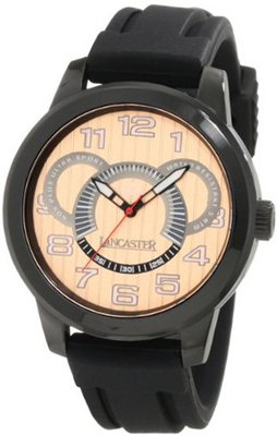 Lancaster OLA0458RG-NR-NR Non Plus Ultra Rose Textured Dial Black Silicone