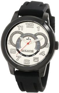 Lancaster OLA0458SL-NR-NR Non Plus Ultra Silver Textured Dial Black Silicone