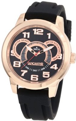 Lancaster OLA0459NR-RG-NR Non Plus Ultra Black Textured Dial Silicone