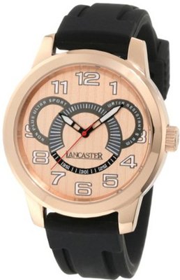 Lancaster OLA0459RG-NR-NR Non Plus Ultra Rose Textured Dial Black Silicone