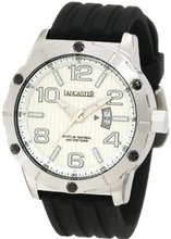 Lancaster OLA0478BN Trendy Off-White Striped Dial Black Silicone