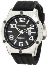 Lancaster OLA0478NR Trendy Black Striped Dial Silicone
