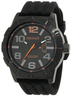 Lancaster OLA0479NR-AR-NR Trendy Black Striped Dial Black Silicone