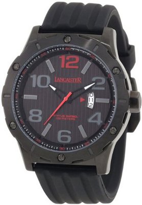 Lancaster OLA0479NR-RS-NR Trendy Black Striped Dial Silicone