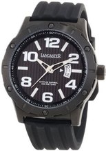 Lancaster OLA0479NR Trendy Black Striped Dial Black Silicone