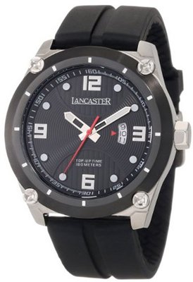 Lancaster OLA0480NR Trendy Black Textured Dial Black Silicone
