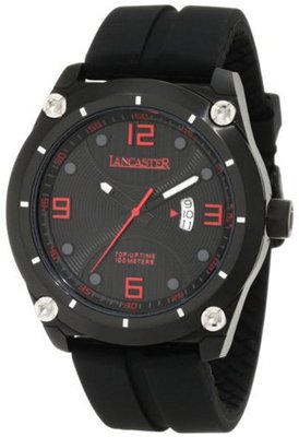 Lancaster OLA0481NR-RS-NR Trendy Black Textured Dial Black Silicone
