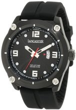 Lancaster OLA0481NR Trendy Black Textured Dial Black Silicone