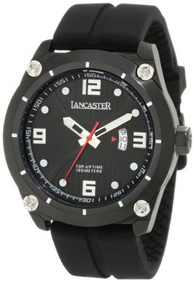 Lancaster OLA0481NR Trendy Black Textured Dial Black Silicone