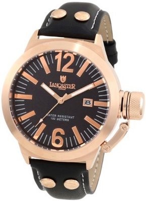 Lancaster OLA0482LRG-NR-NR Black Dial Black Leather