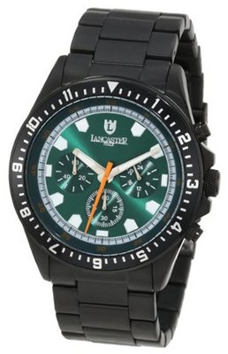 Lancaster OLA0483BK-MB-VR Chronograph Green Dial Black Ion-Plated