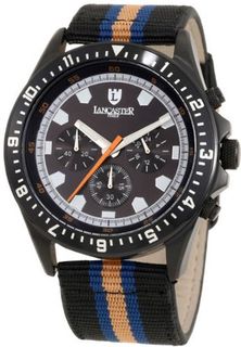 Lancaster OLA0483BKNR-BL-RSBL Chronograph Black Dial Striped Fabric