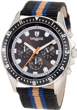 Lancaster OLA0483SSNR-BL-RS-BL Chronograph Black Dial Black Blue and Orange Striped Fabric