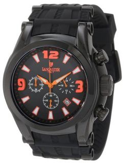 Lancaster OLA0548BK-NR-AR-NR Chronograph Black Dial Black Silicone