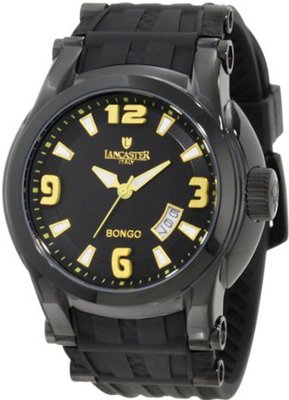 Lancaster OLA0549BK-NR-GL-NR Bongo Black Dial Black Silicone