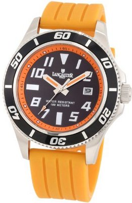 Lancaster OLA0628RNR-AR-AR Black Dial Orange Silicone