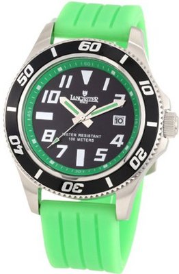 Lancaster OLA0628RNR-VR-VR Black Dial Green Silicone