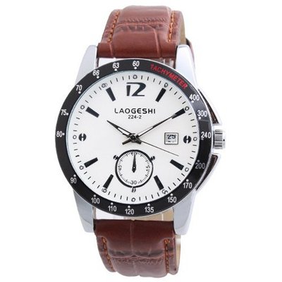 LAOGESHI Classic Leather Band & Dail  Couple Quartz Wrist 3Colors