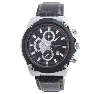 uLaogeshi LAOGESHI New Fashion Army Military Leather  Sport Unisex Quartz Wrist 2 Colors 