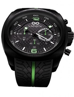 LAPIZTA Addax 48mm Chronograph Racing - Carbon Fiber Dial w/Green Accents L20.1003