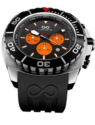 LAPIZTA Izurus 300M Chronograph Diver's - 48mm Black w/Stainless Steel L24.1801