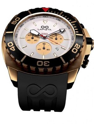 LAPIZTA Izurus 300M Chronograph Diver's - 48mm White w/Gold L24.1803