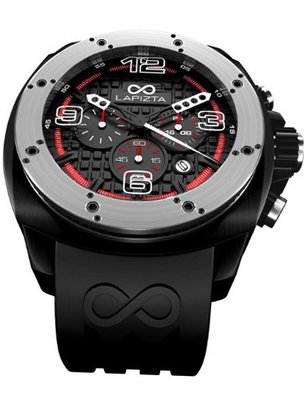 LAPIZTA Oryx 48mm Chronograph Racing - Silver Bezel w/Rubber Strap L21.1203