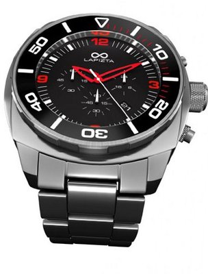 LAPIZTA Zatara Chronograph 43mm Sport - Red Accents, Stainless Steel Strap L27.2304