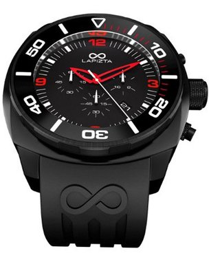LAPIZTA Zatara Chronograph 48mm Sport - Black Dial w/Red Accents L27.2403