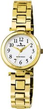 Laurens F269J901Y Fashion Analog Gold Plated White Dial Water Resistant
